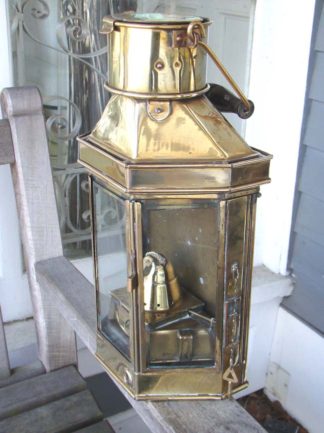 An English brass Cabin Lantern by Bulpitt & Co., dated 1941 — image 2